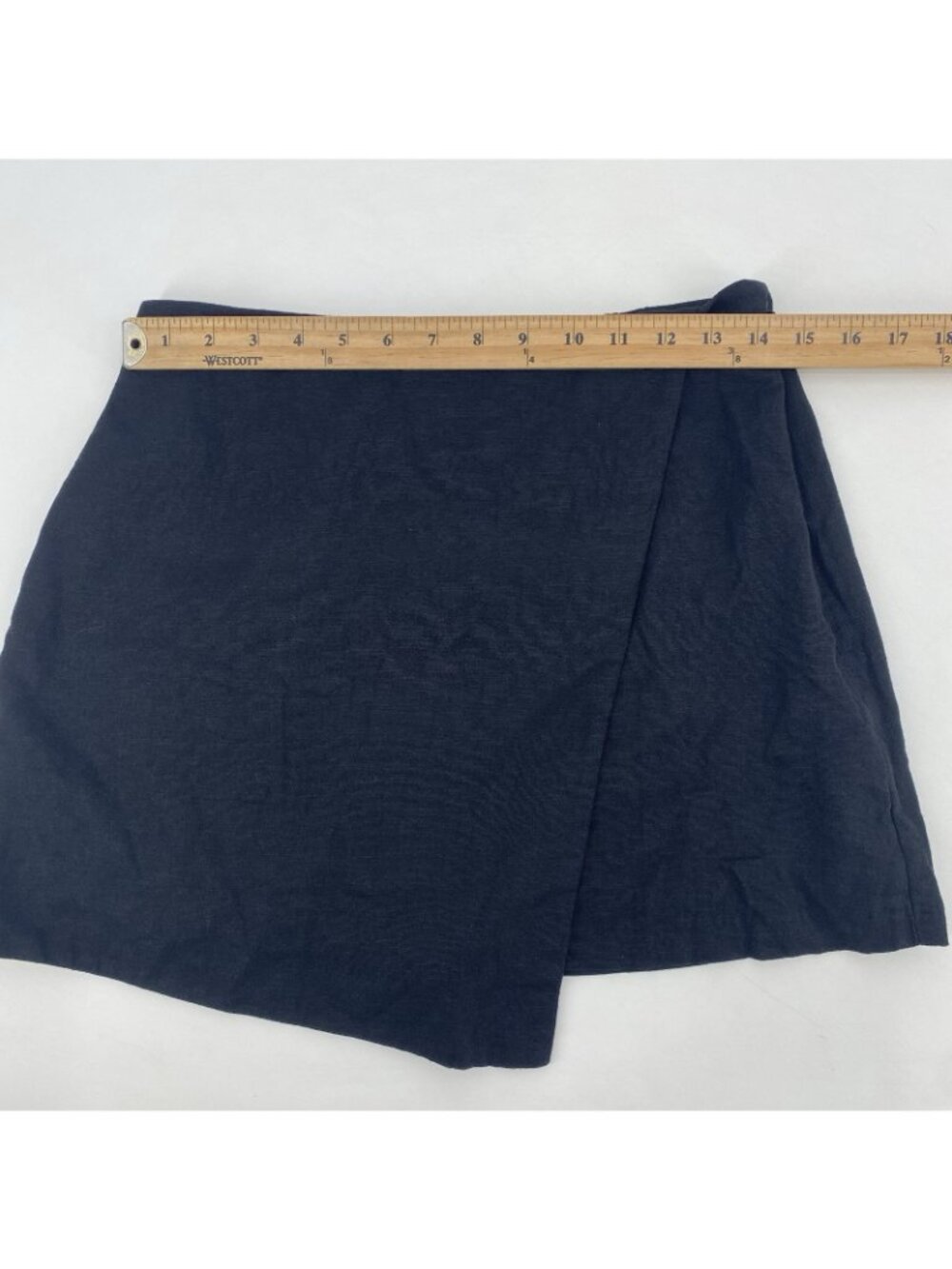 Abercrombie & Fitch Black Scarlett Mini Skort Ultra High Rise Linen Blend Size M - Picture 4 of 10